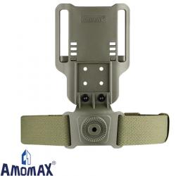 Plaque de cuisse tactique Amomax OD Vert - Compatible holsters Cytac