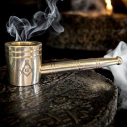 pipe sceau maconnique en laiton massif Grand College des Rites Ecossais - franc-maconnerie godf