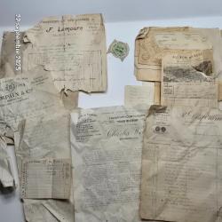 Lot de documents, factures, ordonance , quittance de droit, de 1908 à 1920