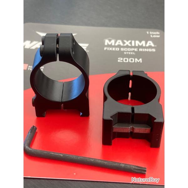 Colliers bas fixes Warne Maxima 200M diamtre 25,4mm