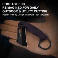 Couteau Karambit Kizer Dodo PC Lame Nitro-V Manche G-10 Purple Liner Lock KIV2702A2