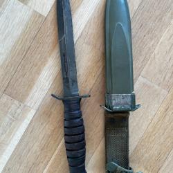 poignard USM3 Imperial etui USM8 BMCO Para parachutiste TAP Indo indochine WW2
