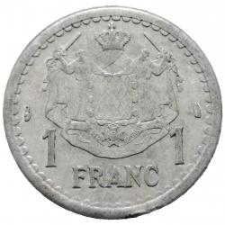Monnaie Monaco - 1943 - 1 franc - Louis II aluminium (Grade : TB) - ref N0005