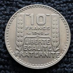 Monnaie France - 1948 - 10 francs Turin petite tête (Grade : TTB) - ref N1146