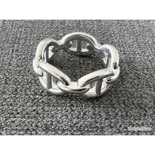 Herms - Bague en argent neuve - Chane d'Ancre taille 52 - HERMES