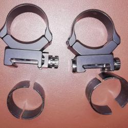 2 colliers montage bas lunette ERA diamètre 30 mm