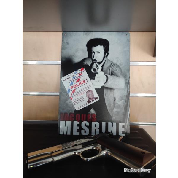 Plaque mtal plus carte de police msrine