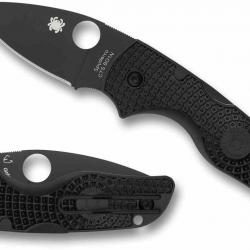 Couteau Spyderco Lil' Native Black Lame Acier CTS BD1N Manche FRN Noir Back Lock Made USA SC230PBBK