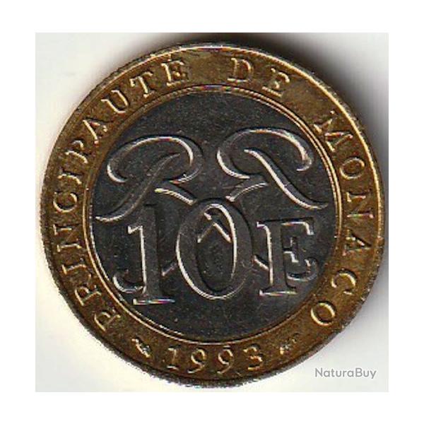 Pice de Monnaie MONACO - PRINCIPAUT DE MONACO -10 Francs - Sceau des Grimaldi 1993