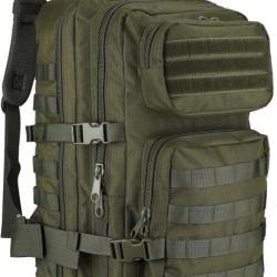 Sac à Dos Tactique Militaire 35L Grand Volume Imperméable Chasse Pêche Camping Randonnée Vert