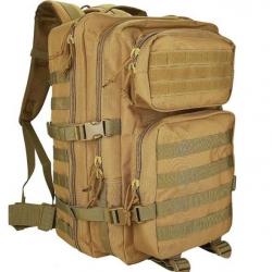 Sac à Dos Tactique Militaire 35L Grand Volume Imperméable Randonnée Camping Chasse Pêche Kaki