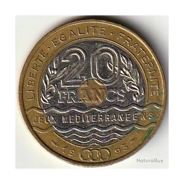 Pice de Monnaie France 20 francs Jeux Mditrranens 1993