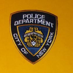 TISSU PATCH : POLICE DEPARTMENT , CITY OF NEW YORK   , DIAMETRE 11 CM , BON ETAT VOIR PHOTOS . POUR