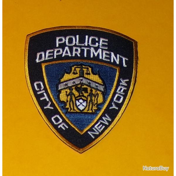 TISSU PATCH :POLICE DEPARTMENT , CITY OF NEW YORK   , DIAMETRE 11CM , BON ETAT VOIR PHOTOS . POUR