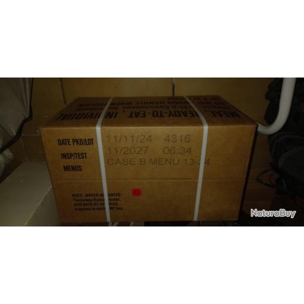 (Carton Complet) 12 Ration de Combat USA MRE Type B