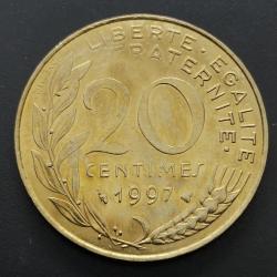 Monnaie France - 1997 - 20 centimes Marianne Cupro (Grade : TB) - N0355