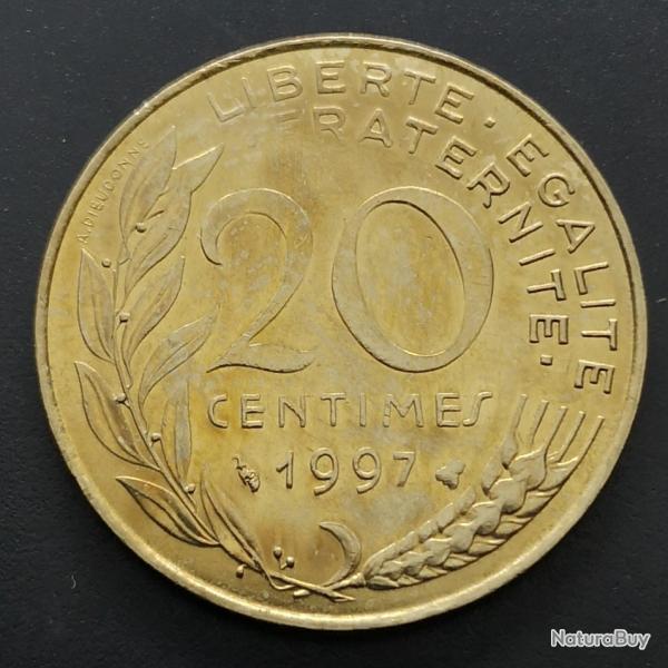 Monnaie France - 1997 - 20 centimes Marianne Cupro (Grade : TB) - N0355