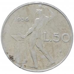 Monnaie Italie - 1956 R - 50 lire grand module (Grade : AB) - Ref N0015