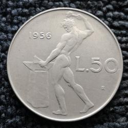 Monnaie Italie - 1956 R - 50 lire grand module (Grade : TTB) - Ref N1401