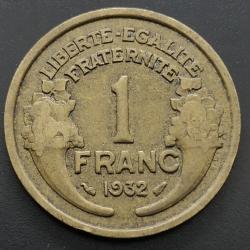 Monnaie France - 1932 - 1 franc Morlon Cupro-aluminium (Grade : TB) -Ref N0617