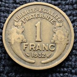 Monnaie France - 1932 - 1 franc Morlon Cupro-aluminium (Grade : TTB) -Ref N0899