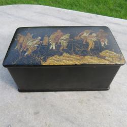 Ancienne boîte en carton bouilli à décor japonisant - FRANCE (Fin XIXéme)