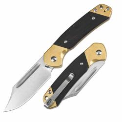 Couteau CJRB Pyrite Slipjoint Lame Acier AR-RPM9 Plaquettes Bois/Laiton J1942SJBREB