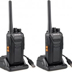 Pack de 2 Talkie-Walkie Batterie 1100 mAh16 Canaux CTCSS/DCS Rechargeable Portée 3 Km Charge USB