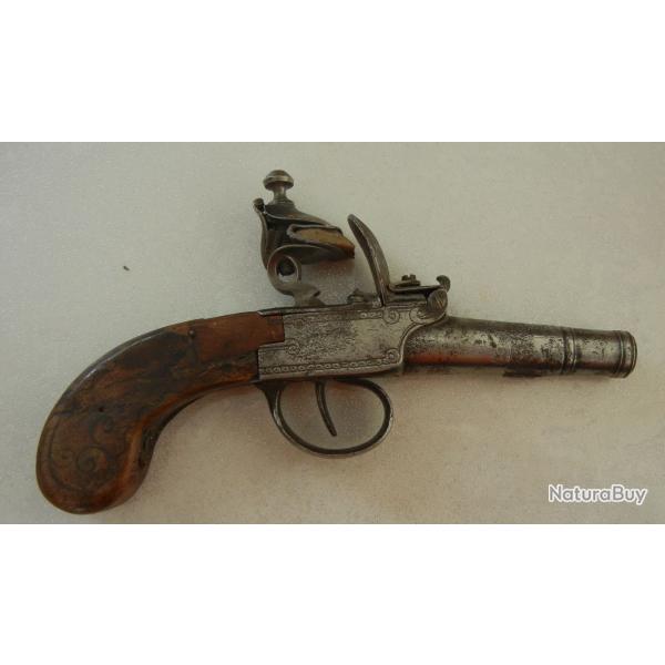 pistolet  silex et balle fonce