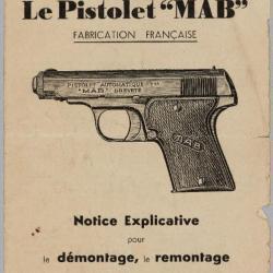 8 pages sur le pistolet MAB (démontage / remontage) - VENDU PAR JEPERCUTE (m2550)