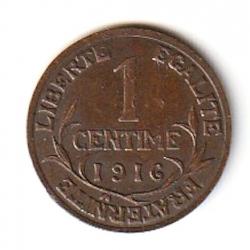 Monnaie  France 1 centime Daniel-Dupuis 1916