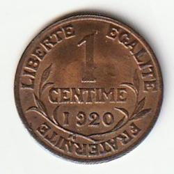 Monnaie  France 1 centime Daniel-Dupuis 1920