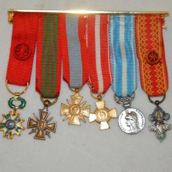ENSEMBLE 6 MEDAILLES-REDUCTION CROIX DE GUERRE-TOE-COLONIALE-MILLION ELEPHANTS-1939/1945-INDOCHINE