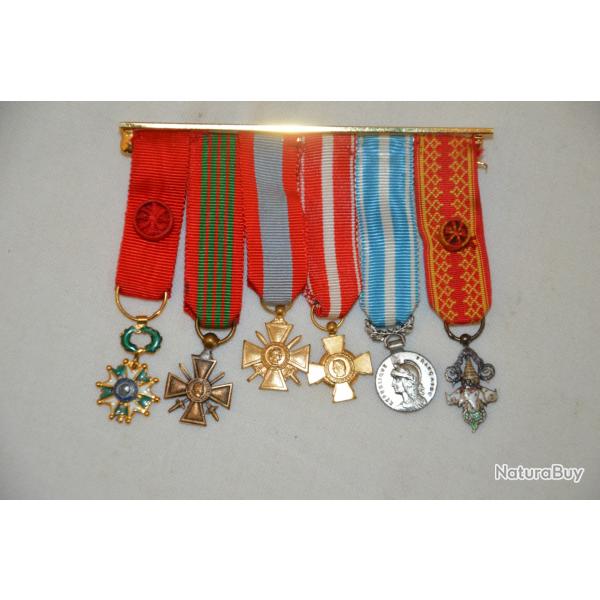 ENSEMBLE 6 MEDAILLES-REDUCTION CROIX DE GUERRE-TOE-COLONIALE-MILLION ELEPHANTS-1939/1945-INDOCHINE