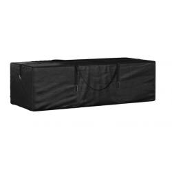Sac rangement coussins jardin noir 135x40x55 cm PE pratique protection extérieur
