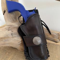 Holster en cuir pour revolvers de type Colt SAA 1873 ou réplique. Droitier N°03