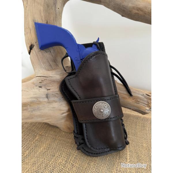 Holster en cuir pour revolvers de type Colt SAA 1873 ou rplique. Droitier N03