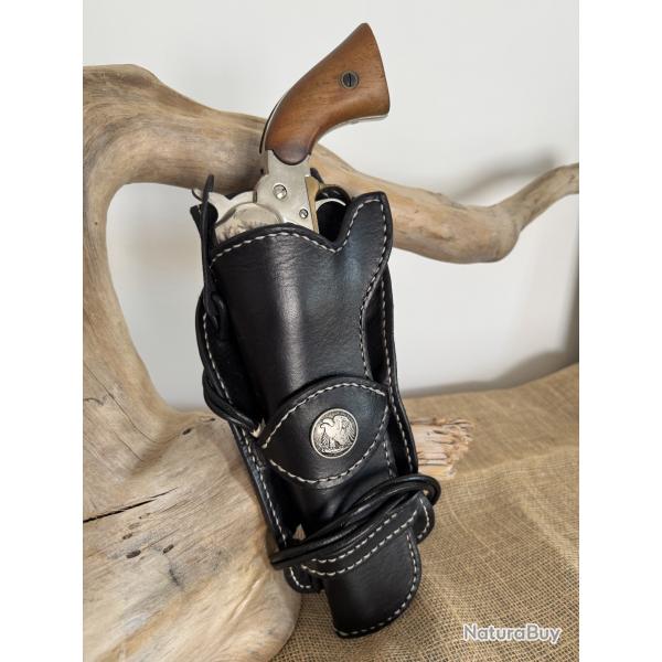 Holster en cuir pour revolvers de type Colt SAA 1873, Remington 1858. Gaucher N04