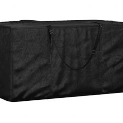 Sac rangement coussins jardin noir 150x75x75 cm PE pratique protection extérieur