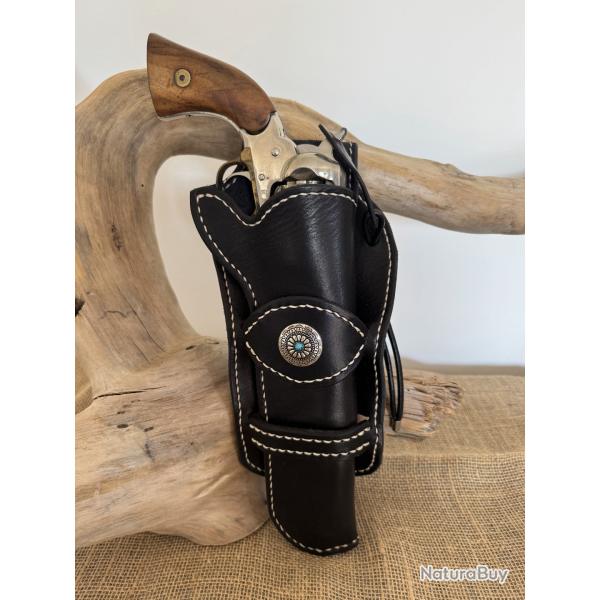 Holster en cuir pour revolvers de type Colt SAA 1873, Remington 1858. Droitier N05