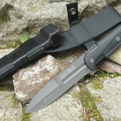 Couteau K25 AH-64, couteau de voyage, couteau d'extérieur, étui en nylon et acier 440