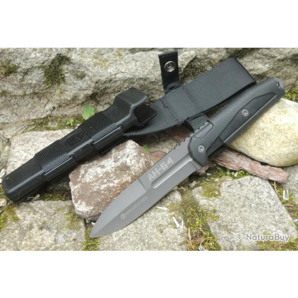 Couteau K25 AH-64, couteau de voyage, couteau d'extérieur, étui en nylon et acier 440