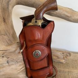 Holster en cuir pour revolvers de type Colt SAA 1873 ou réplique. Gaucher N°08