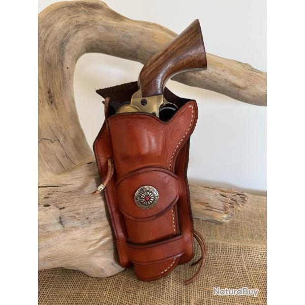 Holster en cuir pour revolvers de type Colt SAA 1873 ou rplique. Gaucher N08