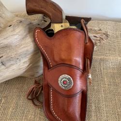 Holster en cuir pour revolvers de type Colt SAA 1873 ou réplique. Droitier N°09