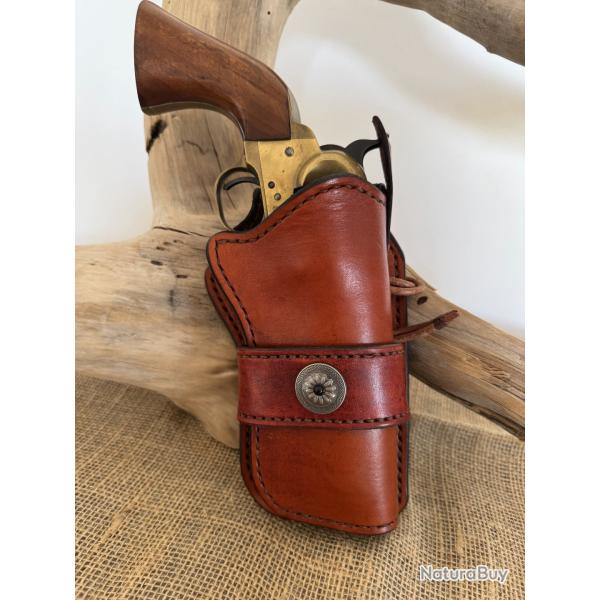 Holster en cuir pour revolvers de type Colt SAA 1873 ou rplique. Droitier N10
