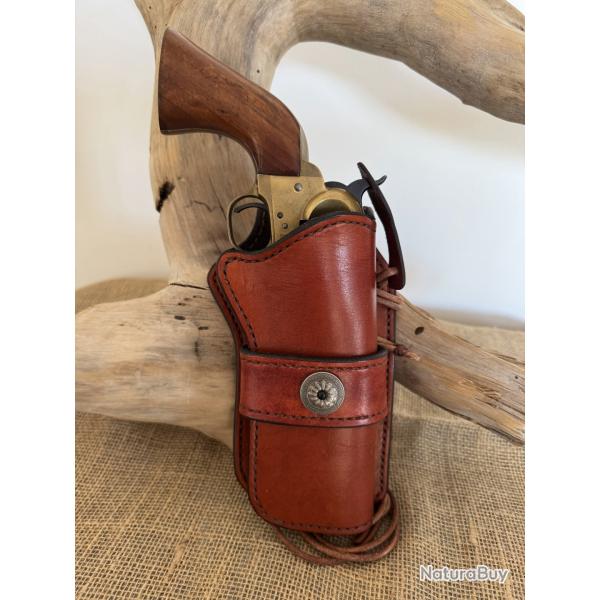 Holster en cuir pour revolvers de type Colt SAA 1873 ou rplique. Droitier N11
