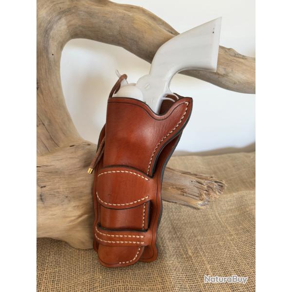 Holster en cuir pour revolvers de type Colt SAA 1873 ou rplique. Gaucher N12