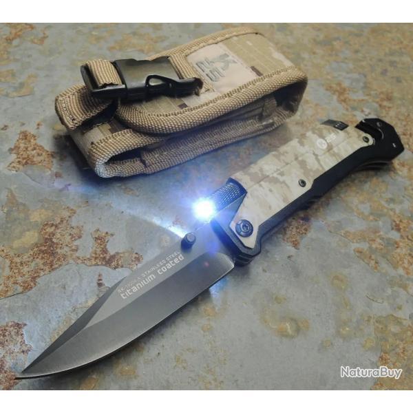 Couteau de sauvetage K25 AVALANCHE II avec lumire LED et allume-feu