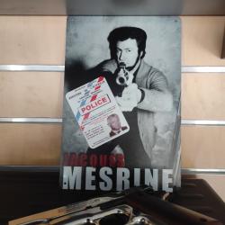 Plaque métal plus carte de police mésrine